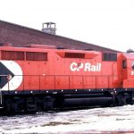 GP35 5020 illustrates the rear application of an A8M paint job. Unlike the A5M scheme, striping spans the entire height.